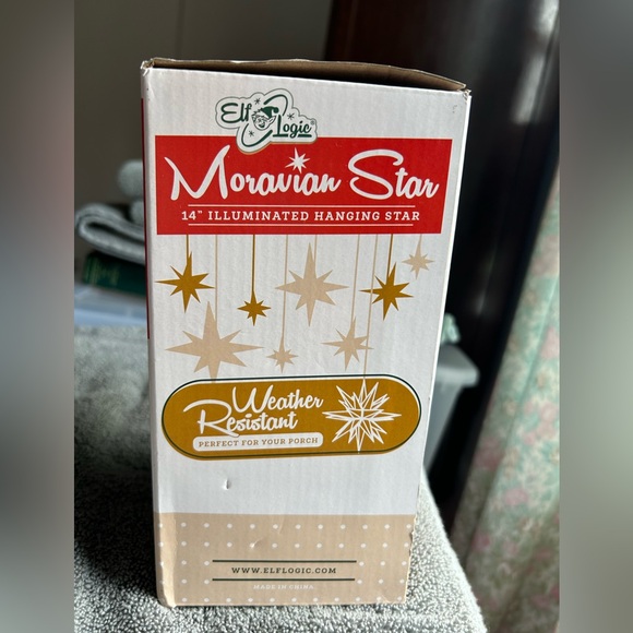 Elf Logic - 14" LED Moravian Star Tree Topper Brand New - Picture 10 of 11